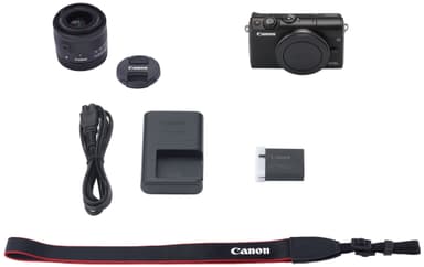 Canon EOS M100 kompakt systemkamera + 15-45 IS STM obj. (sort)