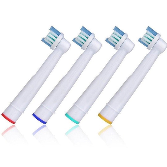 4-pakke tannbørstehoder - Braun Oral B-kompatibel - Hvit