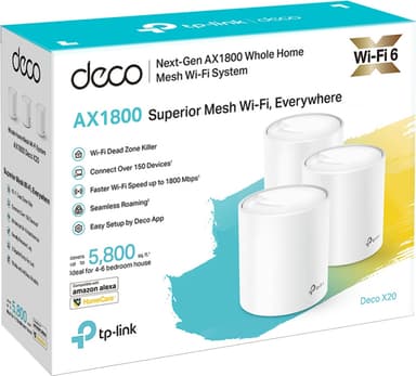 TP-Link Deco X20 mesh WiFi 6 sett (3-pakning)