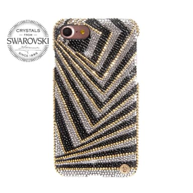 Swarovski Crystals Svart/Gull iPhone SE / 8 / 7 deksel