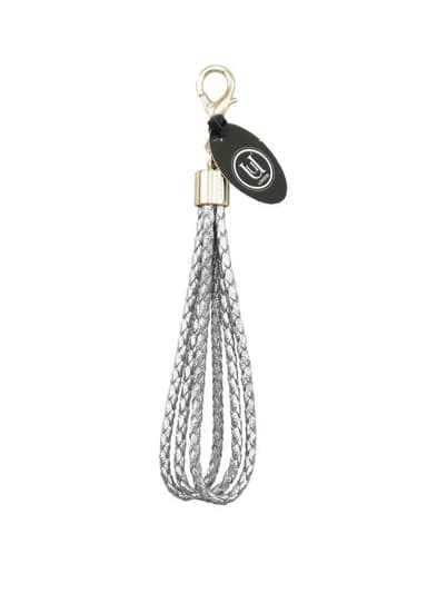Lær tekstur Twisted veve stropp sjarm - Silver