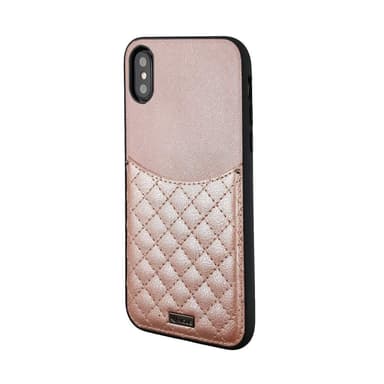 rosa iPhone Xs / X deksel med kortholder