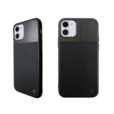 Miljøvennlig ekte lær / Wooden iPhone 11 deksel - Black