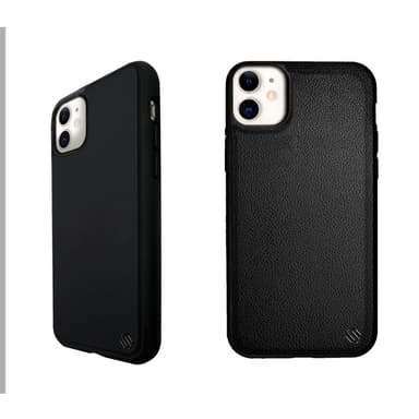 Miljøvennlig ekte lær iPhone 11 deksel - Black