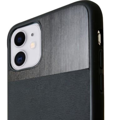 Miljøvennlig ekte lær / Wooden iPhone 11 deksel - Black