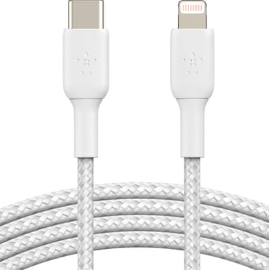 Belkin BOOST↑CHARGE USB-C til Lightning flettet kabel 2 m (hvit)