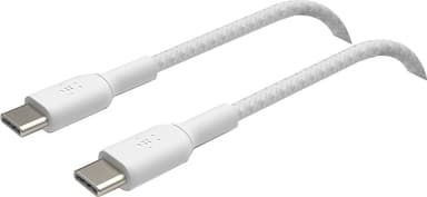 Belkin BOOST CHARGE USB-C til USB-C flettet kabel 1 m (hvit)