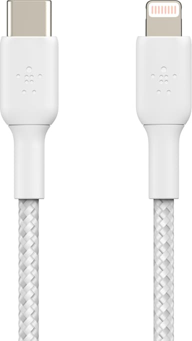 Belkin BOOST↑CHARGE USB-C til Lightning flettet kabel 2 m (hvit)