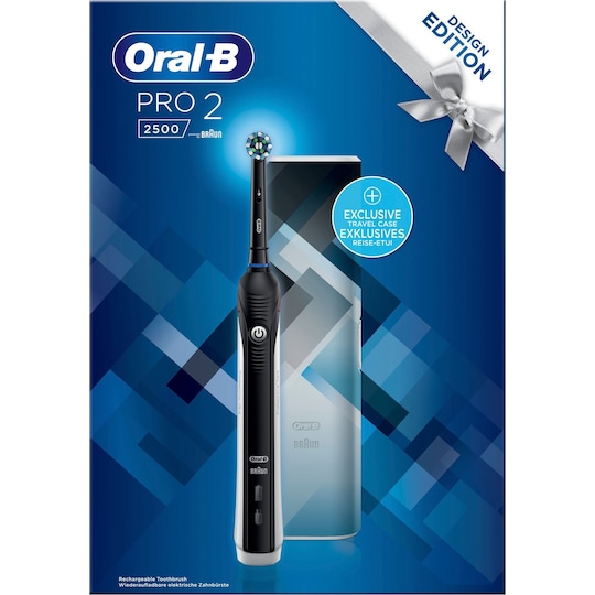 Oral-B Pro 2 2500 elektrisk tannbørste gavesett 319412 (sort)