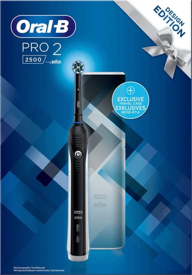 Oral-B Pro 2 2500 elektrisk tannbørste gavesett 319412 (sort)