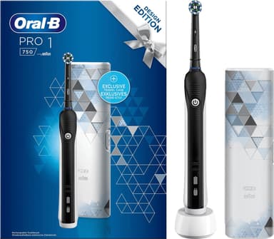 Oral-B Pro 1 750 elektrisk tannbørste gavesett 319399 (sort)