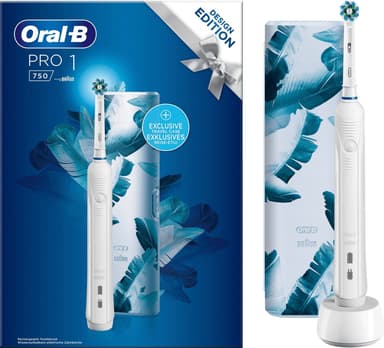 Oral-B Pro 1 750 elektrisk tannbørste gavesett 319399 (hvit)