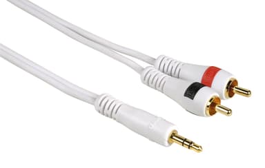 Hama komposittkabel, 3.5 mm minijack - 2 x RCA (hvit)