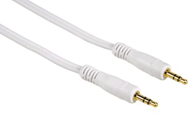 Hama 3.5 mm minijack-kabel 2 meter (hvit)