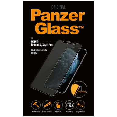 PanzerGlass Privacy skjermbeskytter til iPhone X/Xs/11 Pro (sort)