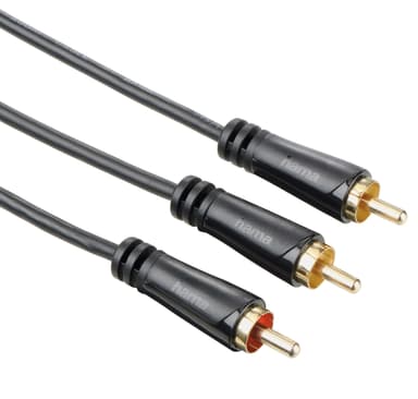 Hama komposittkabel, RCA hann 2 x RCA hann (5 m) Kabler Digitalt Lyd Kabel RCA Han RCA Han 2.00 m Sort | Nedis