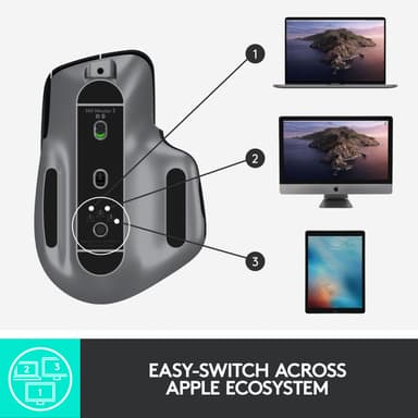 Logitech Mx Master 3 Mac trådløs mus (space grey)