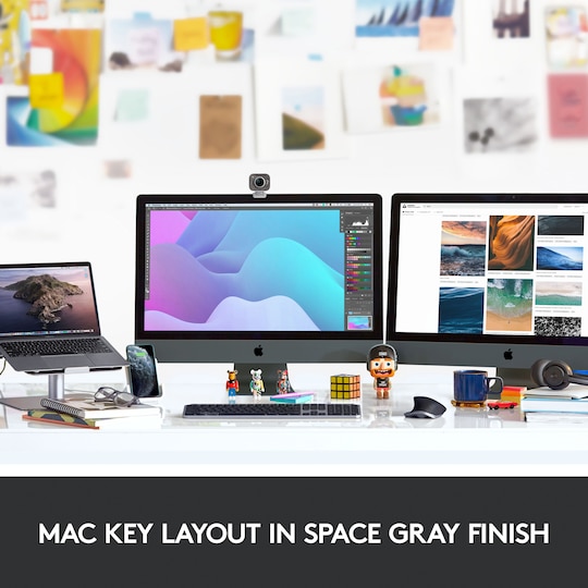 Logitech Mx Keys Mac trådløst tastatur (space grey)
