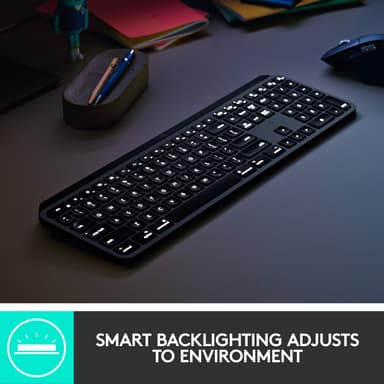 Logitech Mx Keys Mac trådløst tastatur (space grey)