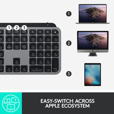 Logitech Mx Keys Mac trådløst tastatur (space grey)