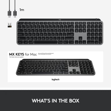 Logitech Mx Keys Mac trådløst tastatur (space grey)