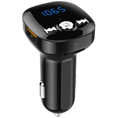 FM-sender til bilen, Bluetooth - Svart