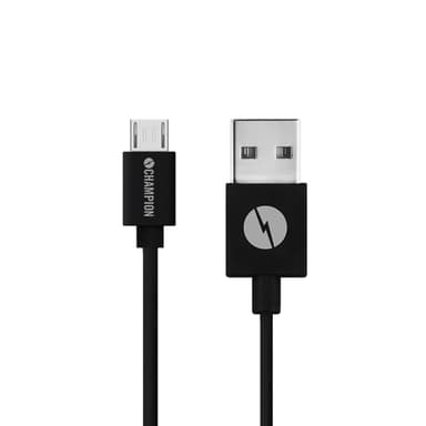 Lade- og synkroniseringskabel MicroUSB 2m Sort