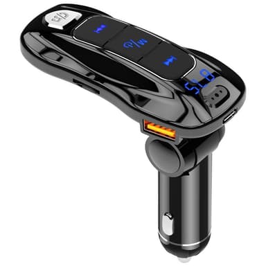 FM-sender og hurtiglader, Bluetooth - Svart