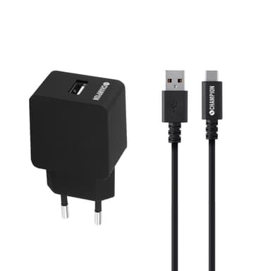Lade- og synkroniseringssett USB-C 2.4A svart