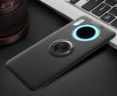 INF Huawei Mate 30 skall med ringholder metall / TPU svart
