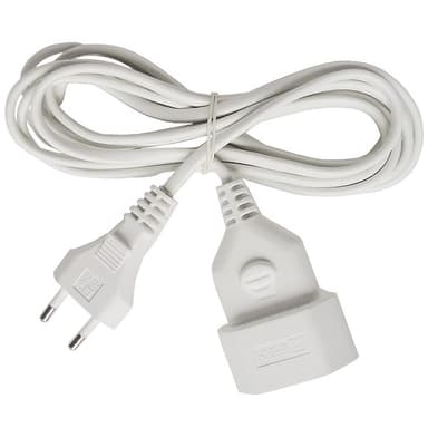 Forlengerledning Euro 5m Hvit