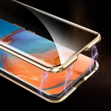 Dobbeltsidig mobildeksel med herdet glass - Huawei P40 - Gull