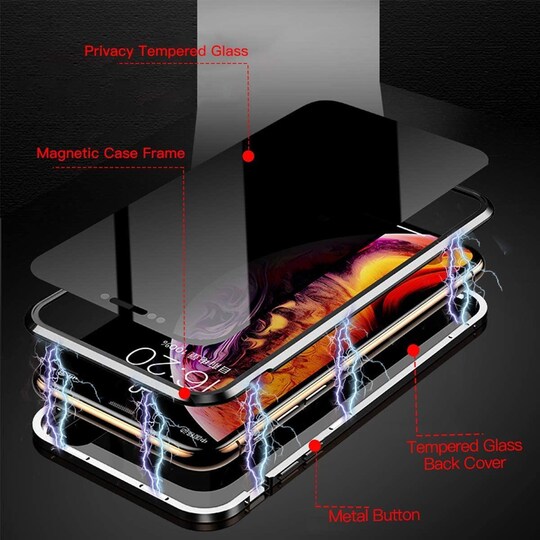 Mobilt deksel i tosidig herdet glass til Samsung Galaxy S10 - svart