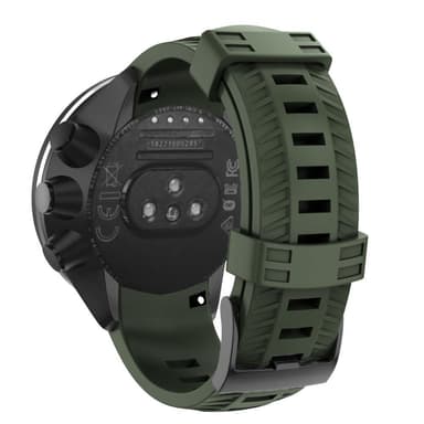 Armbånd til Suunto sportwatch modeller 24 mm Silikon militærgrønn