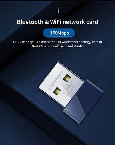 Nettverksadapter 150 Mbps 2,4 GHz WiFi Bluetooth 4.0 - blå