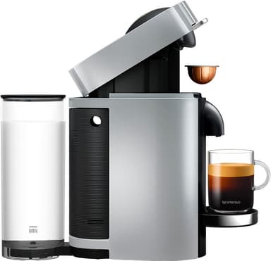 NESPRESSO® Vertuo Plus Deluxe kaffemaskin fra Delonghi, Sølv