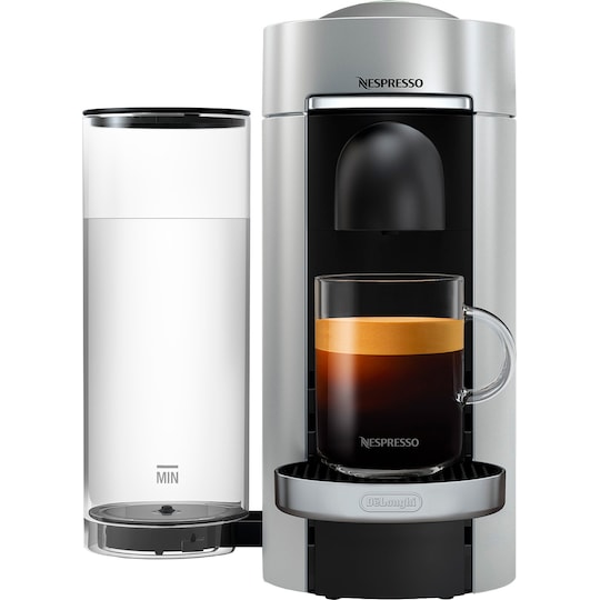 NESPRESSO® Vertuo Plus Deluxe kaffemaskin fra Delonghi, Sølv