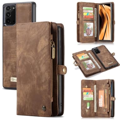 Multi-lommebok CaseMe 11-kort Samsung Galaxy Note 20  - brun