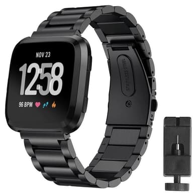Armbånd Rustfritt stål Fitbit Versa 2 - Svart