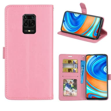 Lommebokdeksel 3-kort Xiaomi Redmi Note 9 Pro  - lyserosa