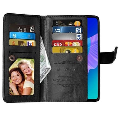 Dobbeltflip Flexi 9-kort Huawei P40 LiteE (6,39 ")  - Svart