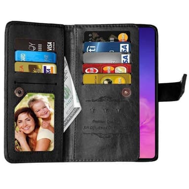 Dobbeltflip Flexi 9-kort Samsung Galaxy S10 Lite (SM-G770F)  - Svart