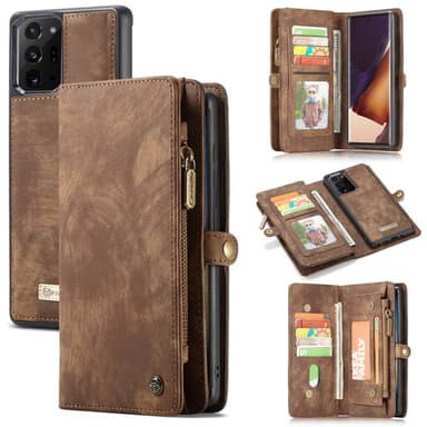 Multi-lommebok CaseMe 11-kort Samsung Galaxy Note 20 Ultra  - brun