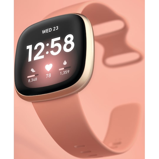 Fitbit Versa 3 smartwatch (pink clay/soft gold aluminium)
