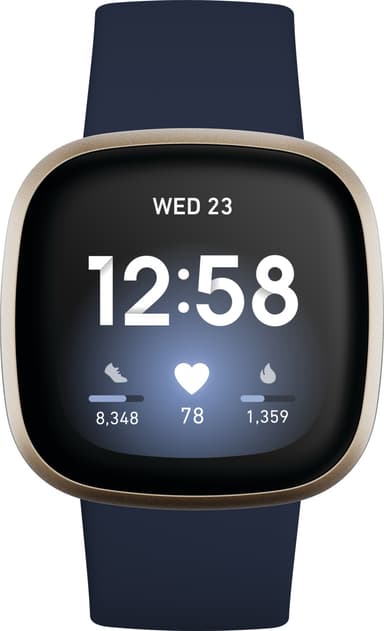 Fitbit Versa 3 smartklokke (midnight/soft gold aluminium)
