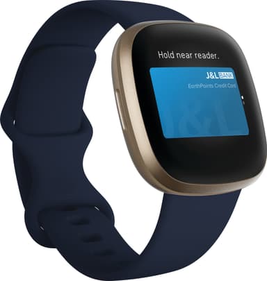 Fitbit Versa 3 smartklokke (midnight/soft gold aluminium)
