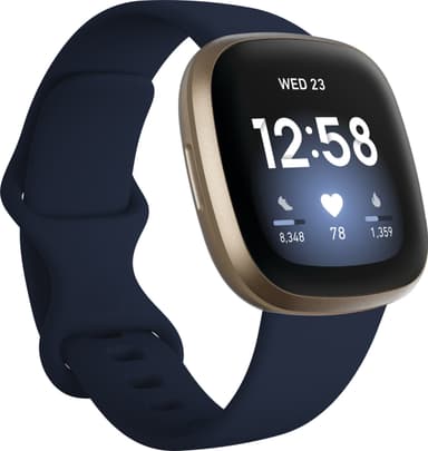 Fitbit Versa 3 smartklokke (midnight/soft gold aluminium)