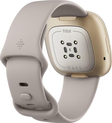 Fitbit Sense smartklokke (lunar white/soft gold rustfritt stål)