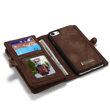 CASEME iPhone 8/7/SE Retro Split Lommebok-deksel I Lær - Brun