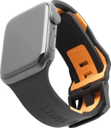 UAG Civilian Apple Watch 44/42mm silikonreim (sort/oransje)